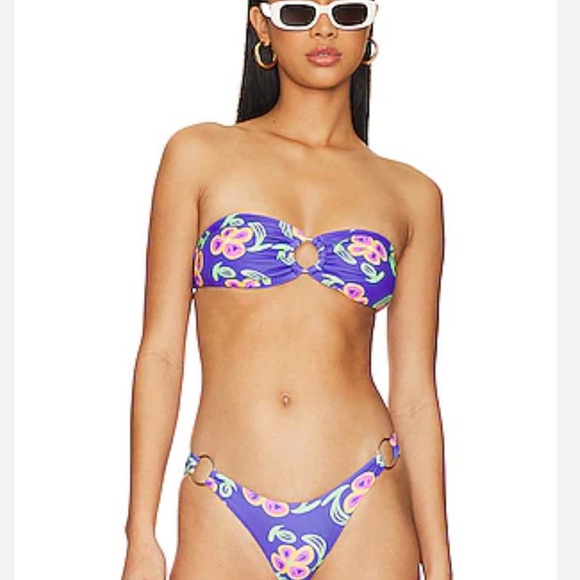 More To Come Krystal Strapless Bikini Top in Purple Sz L - Picture 1 of 3